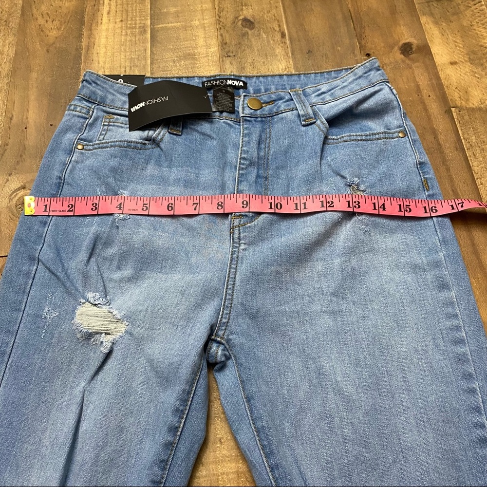 Fashion Nova Hannah High Rise Jeans Light Blue 9 - Picture 6 of 13